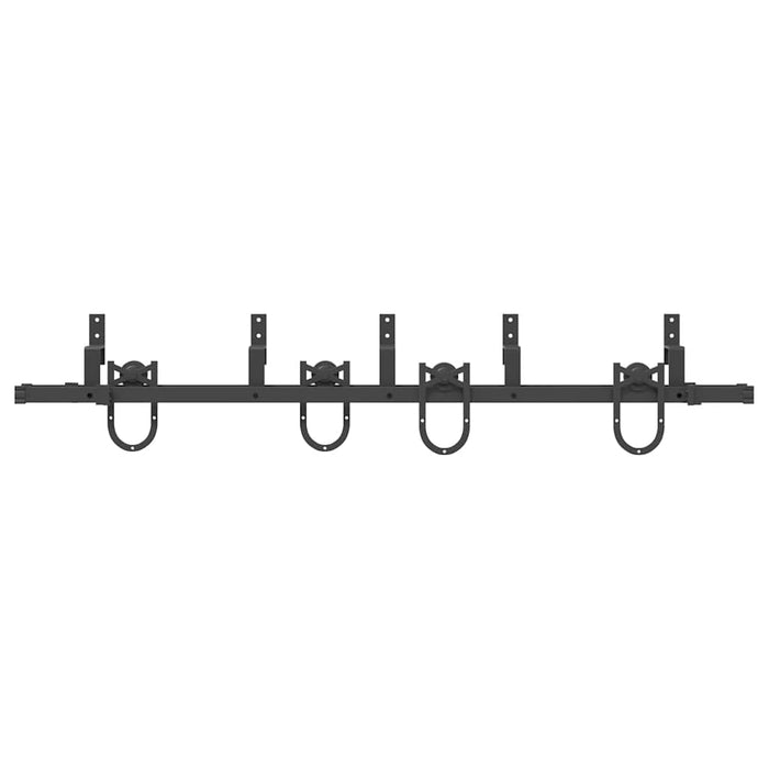 Sliding Door Hardware Kit 183 cm Steel Black