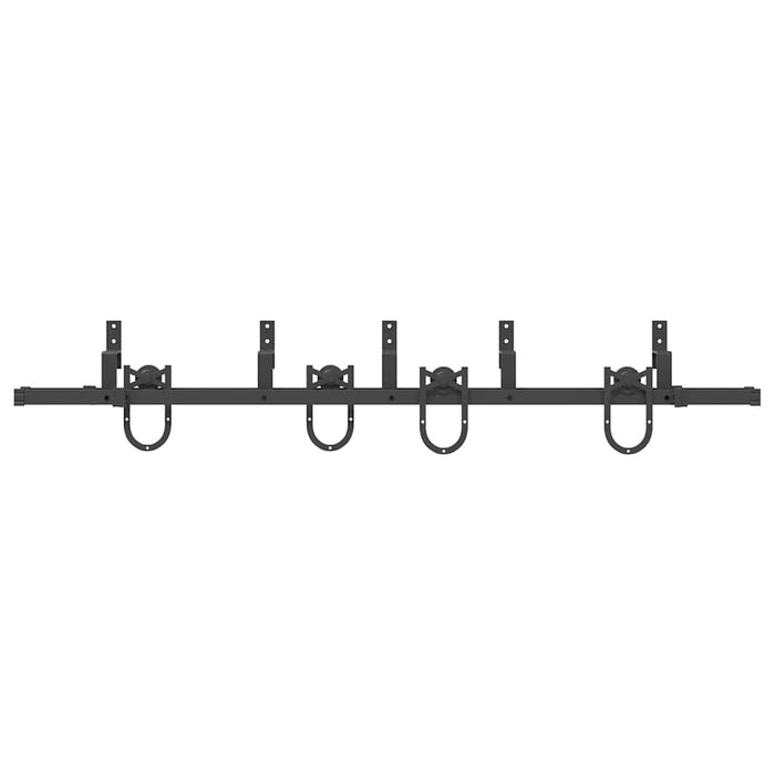 Sliding Door Hardware Kit 200 cm Steel Black