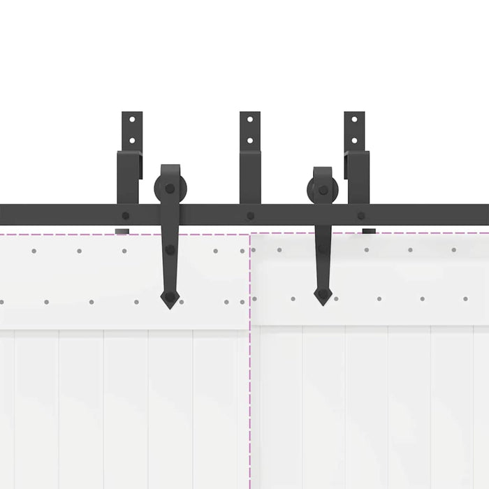 Sliding Door Hardware Kit 427 cm Steel Black