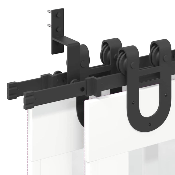 Sliding Door Hardware Kit 400 cm Steel Black