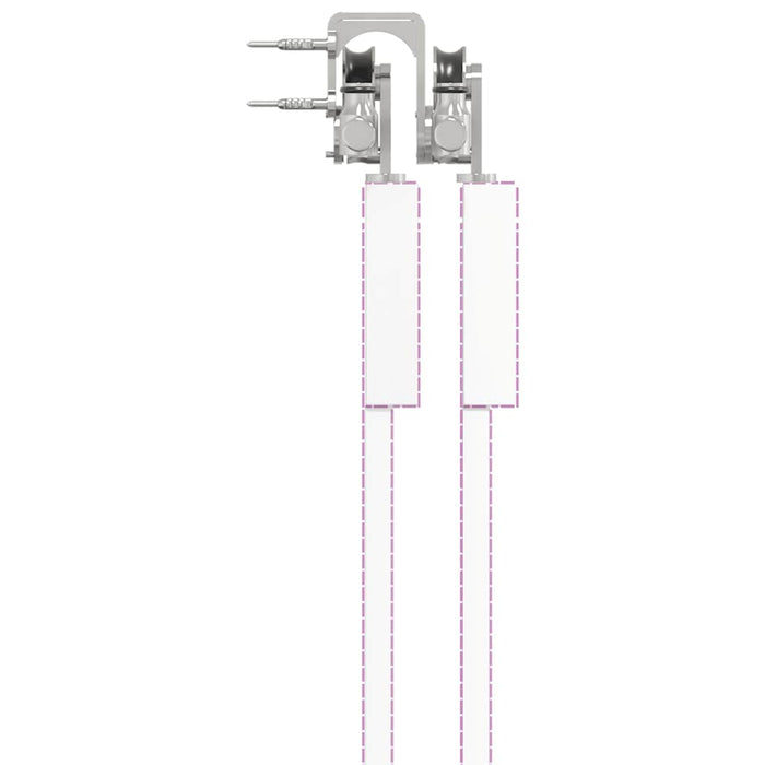 Sliding Door Hardware Kit 183 cm Stainless Steel Silver