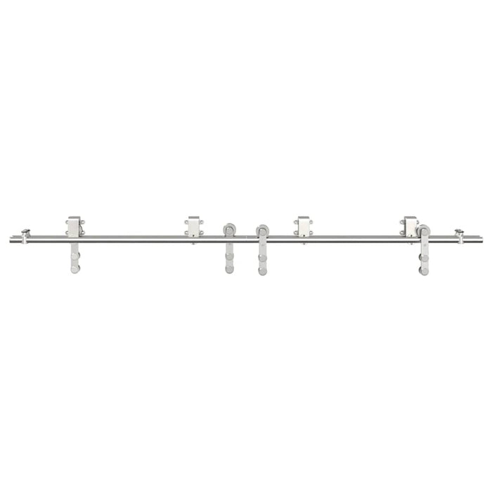 Sliding Door Hardware Kit 200 cm Stainless Steel Silver