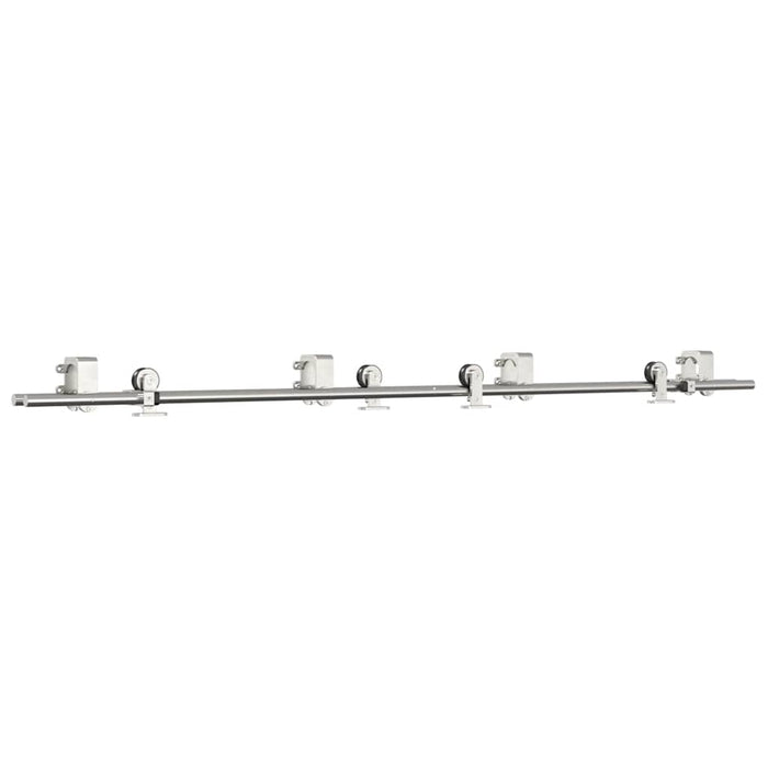 Sliding Door Hardware Kit 200 cm Stainless Steel Silver