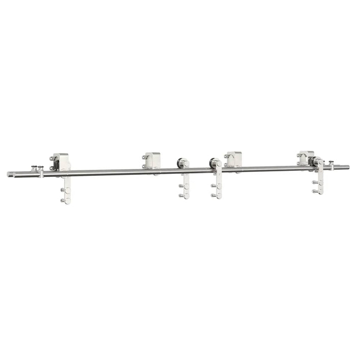 Sliding Door Hardware Kit 200 cm Stainless Steel Silver