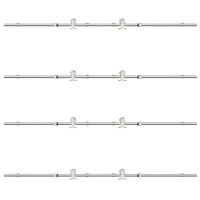 Sliding Door Hardware Kit 400 cm Stainless Steel Silver