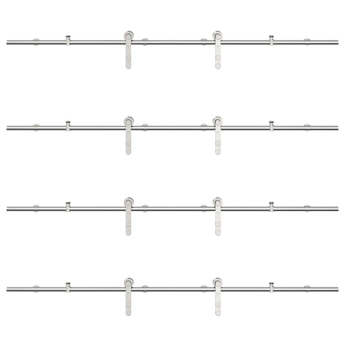 Sliding Door Hardware Kit 400 cm Stainless Steel Silver