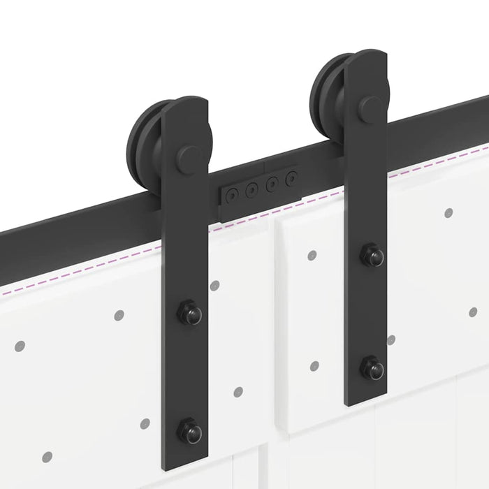 Sliding Door Hardware Kit 366 cm Steel Black