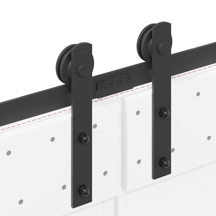 Sliding Door Hardware Kit 400 cm Steel Black