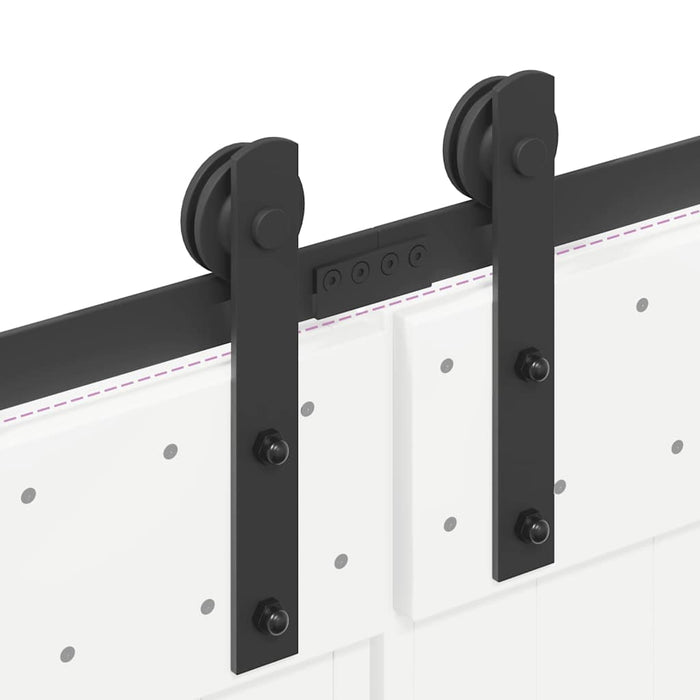 Sliding Door Hardware Kit 305 cm Steel Black