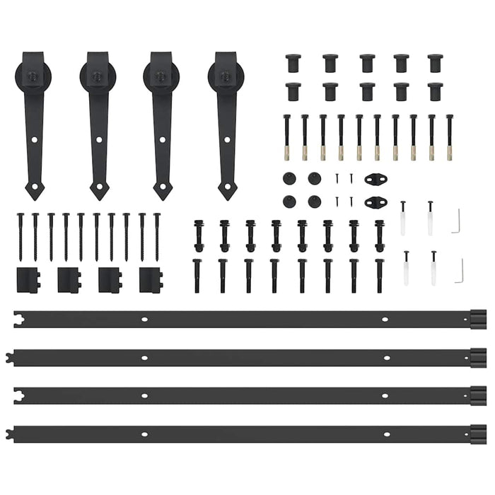 Sliding Door Hardware Kit 427 cm Steel Black