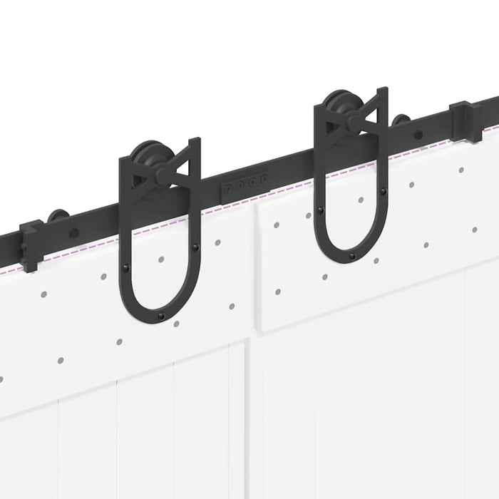 Sliding Door Hardware Kit 400 cm Steel Black