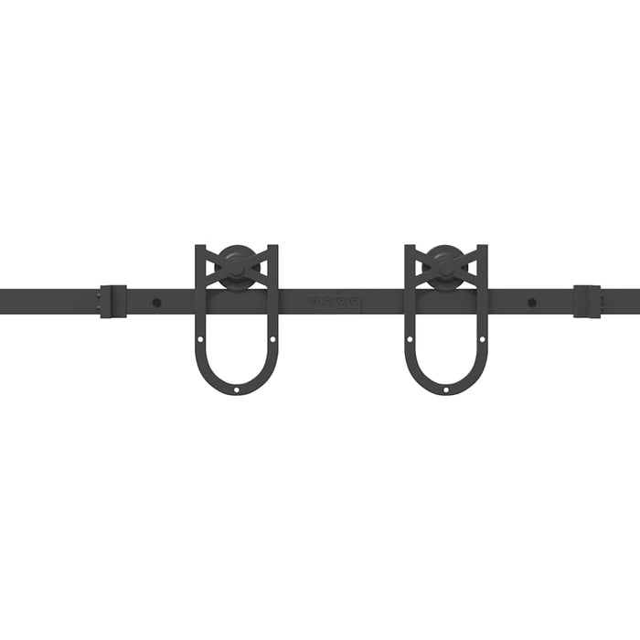 Sliding Door Hardware Kit 400 cm Steel Black