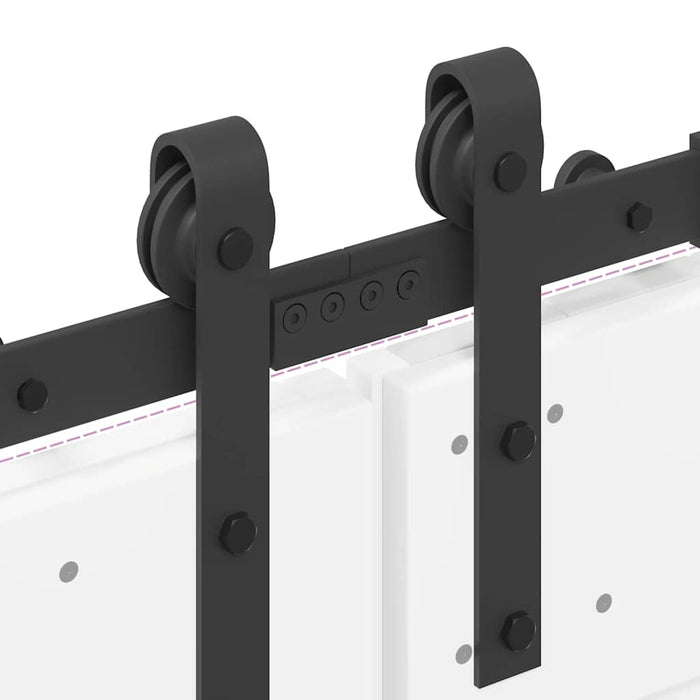 Sliding Door Hardware Kit 366 cm Steel Black