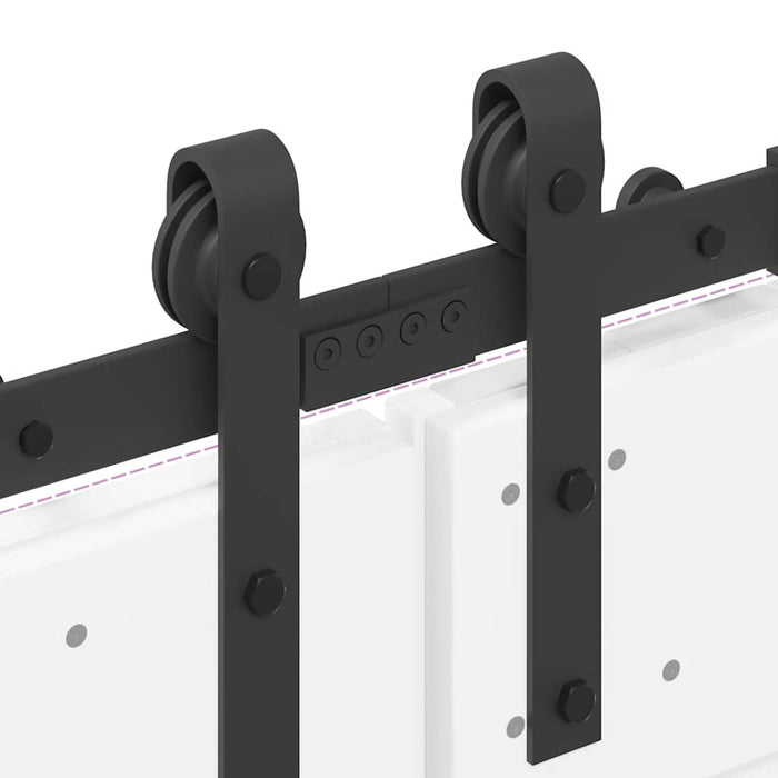 Sliding Door Hardware Kit 400 cm Steel Black