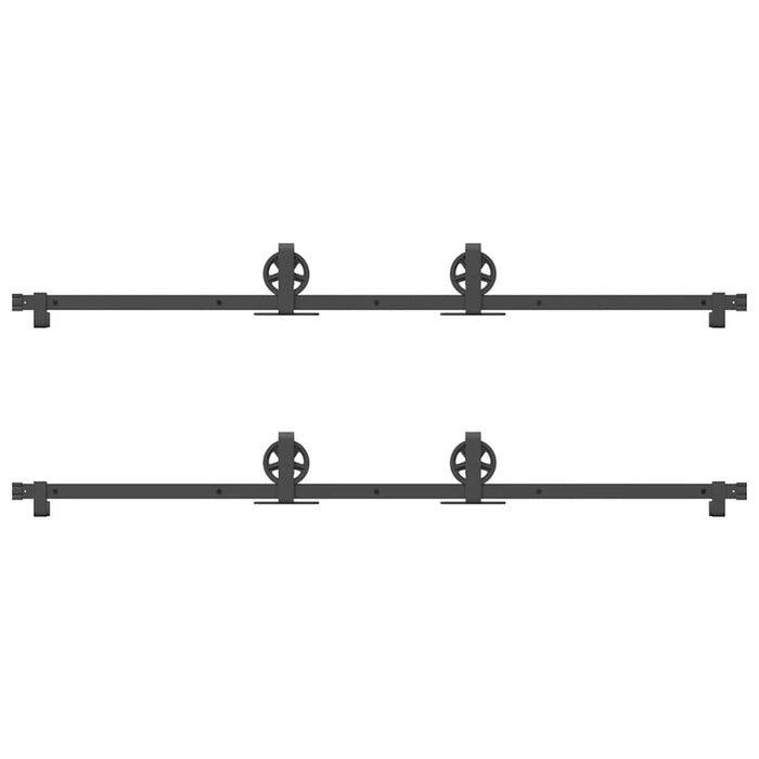 Sliding Door Hardware Kit 366 cm Steel Black