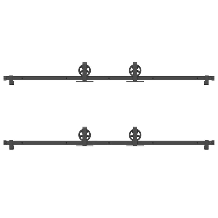 Sliding Door Hardware Kit 400 cm Steel Black