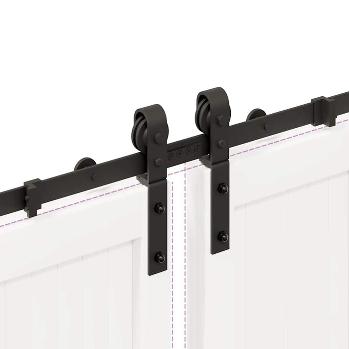 Sliding Door Hardware Kit 400 cm Steel Black