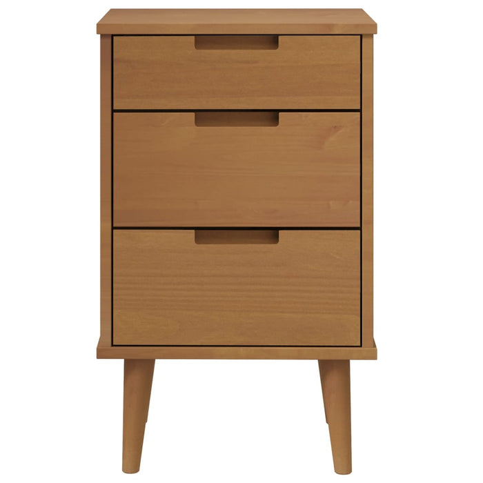 Bedside Cabinet MOLDE Brown 40x35x65 cm Solid Wood Pine