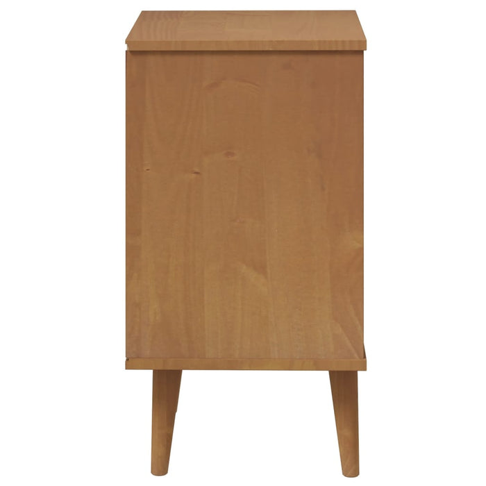 Bedside Cabinet MOLDE Brown 40x35x65 cm Solid Wood Pine