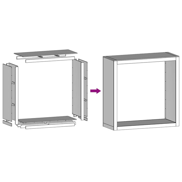 Raft pentru Lemn de Foc 100x40x100 cm Otel Inoxidabil