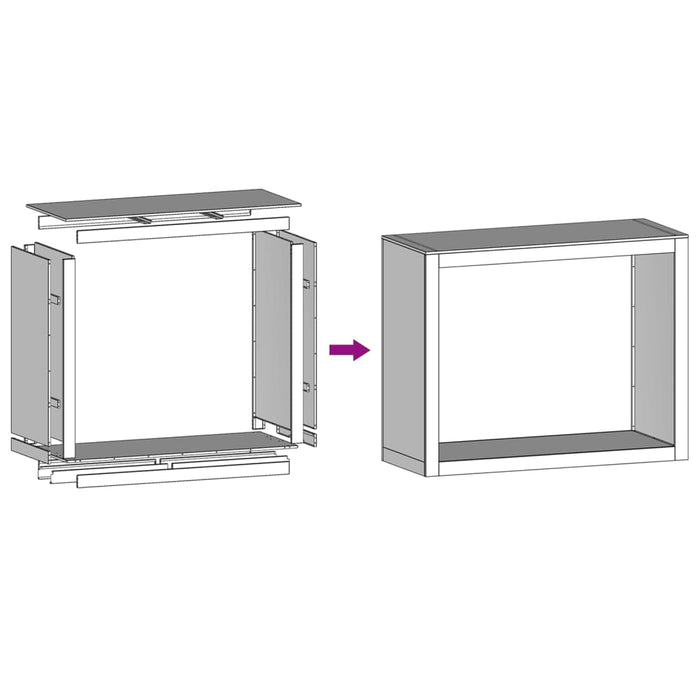 Raft pentru Lemn de Foc 100x40x80 cm Otel Galvanizat