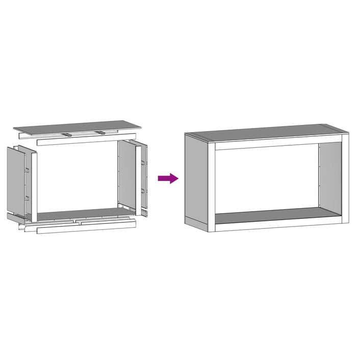 Raft pentru Lemn de Foc 100x40x60 cm Otel Galvanizat