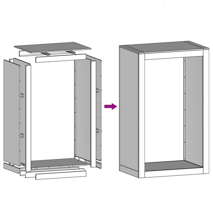 Raft pentru Lemne Alb 60x40x100 cm Otel