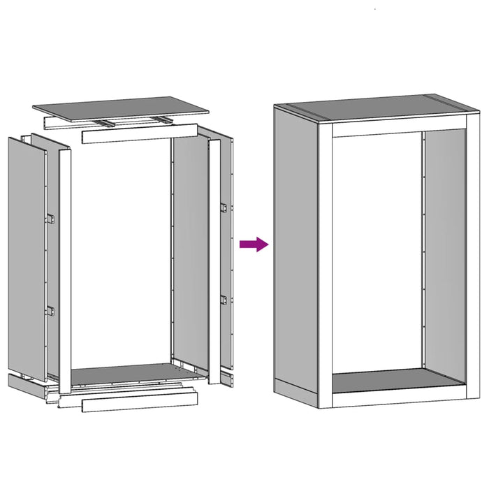 Suport lemn de foc Antracit 60x40x100 cm Otel