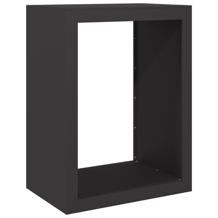 Raft pentru Lemn Negru 60x40x80 cm Otel