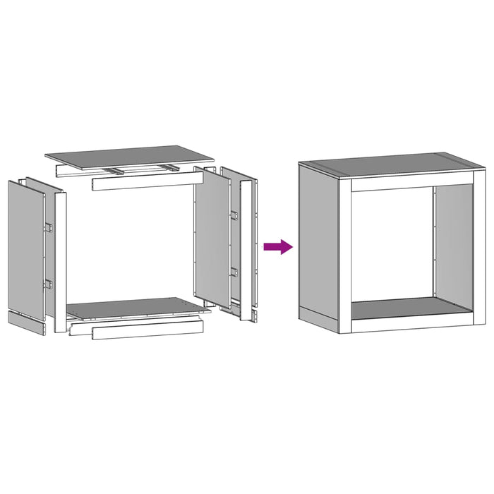 Raft pentru Lemn de Foc 60x40x60 cm Otel Galvanizat