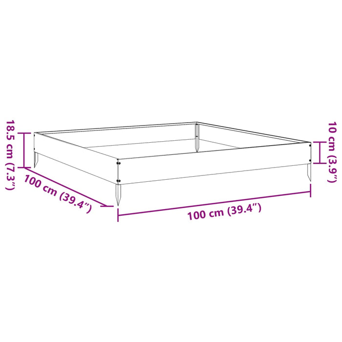 Pat Inaltat De Gradina Alb 100x100x18,5 cm Otel