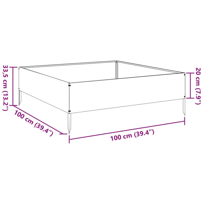 Pat Inaltat De Gradina Alb 100x100x33,5 cm Otel