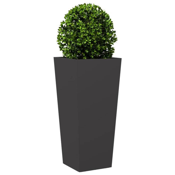 Jardiniere De Gradina Negru 2 buc 35x35x75 cm Otel