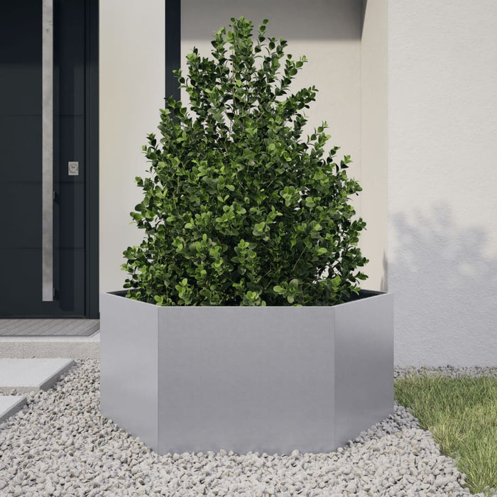 Jardiniera De Gradina Hexagon 104x90x45 cm Otel Galvanizat