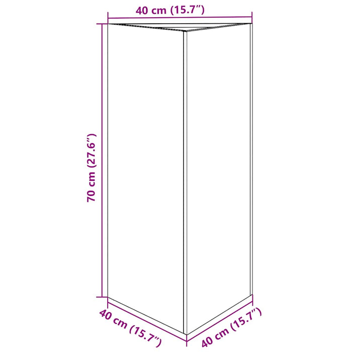 Jardiniera De Gradina Triunghiulara 40x40x75 cm Otel Galvanizat