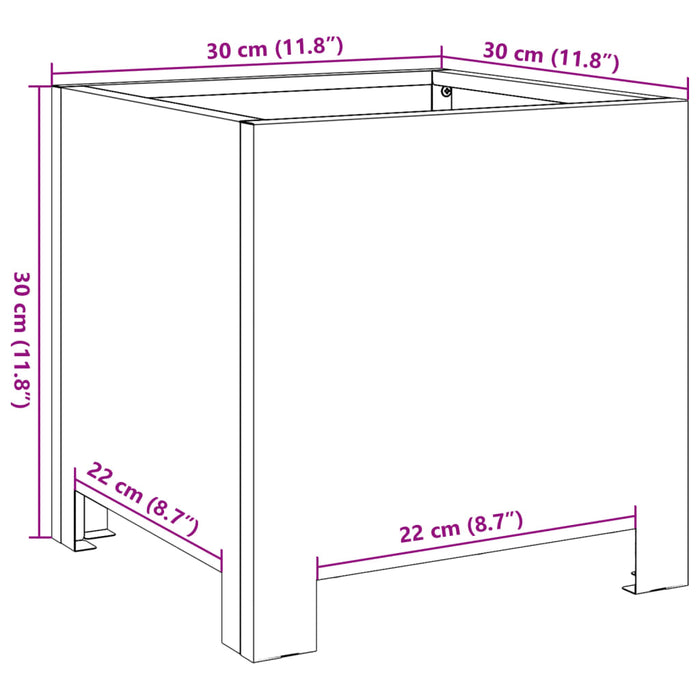 Jardiniera De Gradina 30x30x30 cm Otel Galvanizat