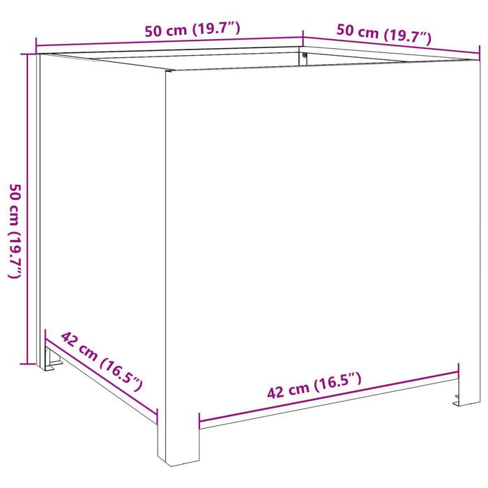 Garden Planter 50x50x50 cm Stainless Steel