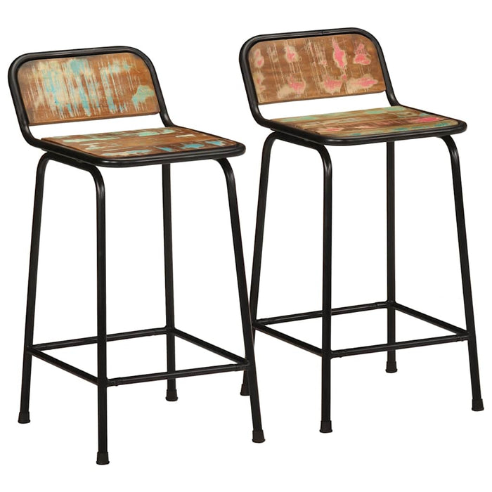 Bar Stools 2 pcs 46x35.5x80 cm Solid Wood Reclaimed