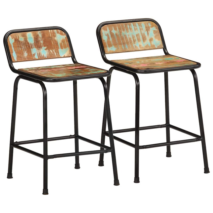 Bar Stools 2 pcs 46x35.5x70 cm Solid Wood Reclaimed