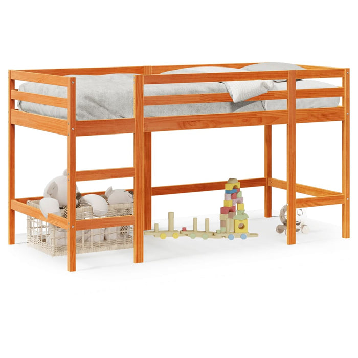 Kids' Loft Bed without Mattress with Ladder Wax Brown 80x200 cm