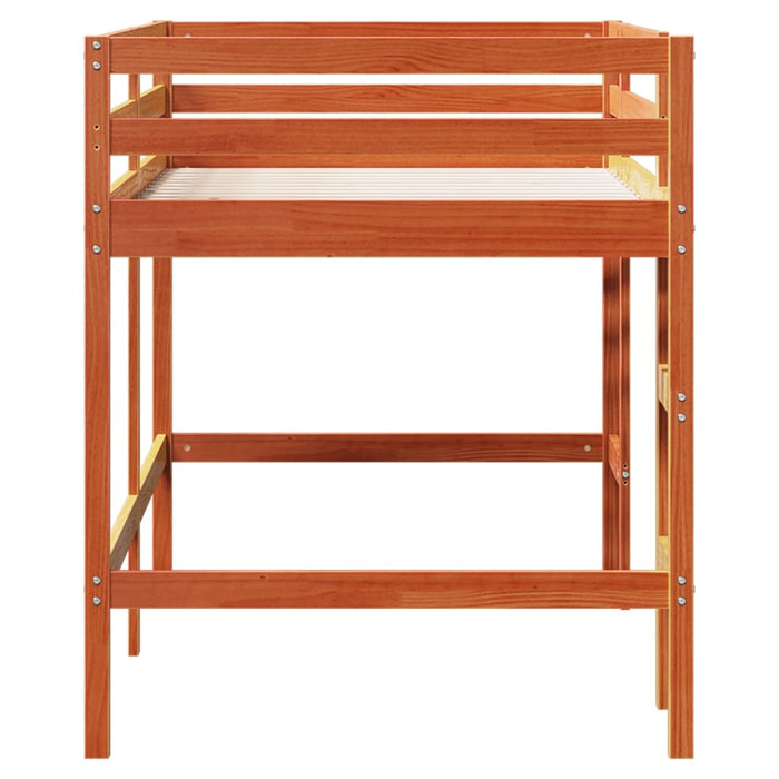 Kids' Loft Bed without Mattress with Ladder Wax Brown 80x200 cm