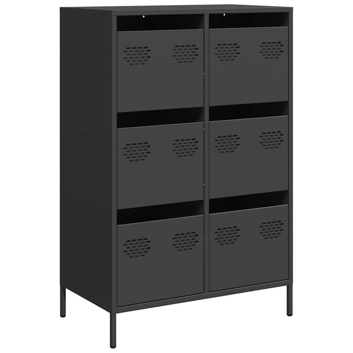 Highboard Черен 68x39x101.5 см стомана