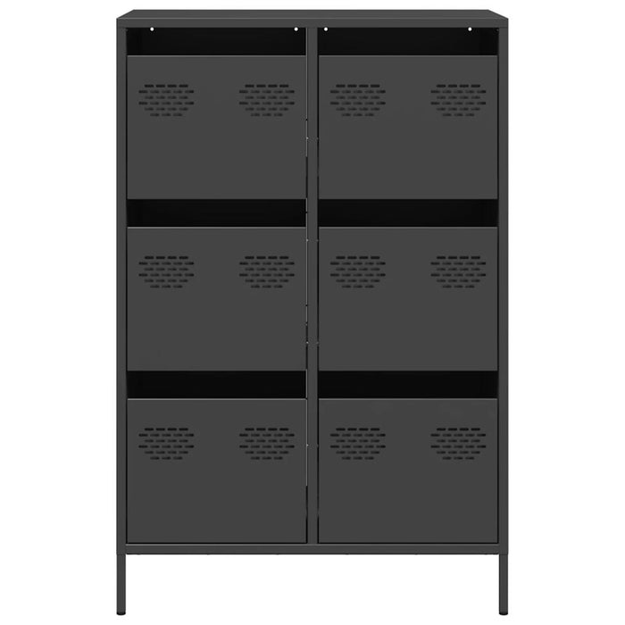 Highboard Черен 68x39x101.5 см стомана