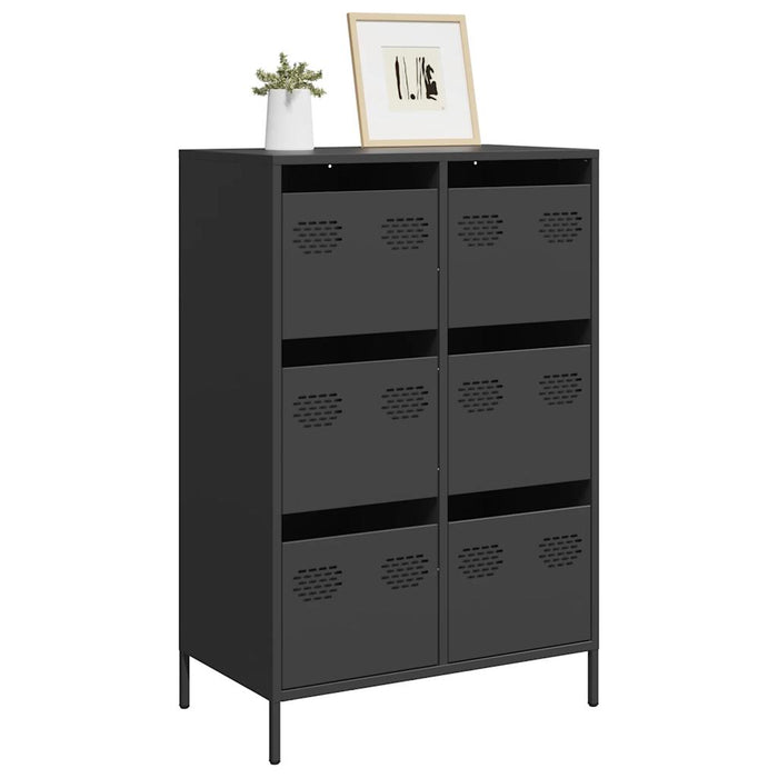 Highboard Черен 68x39x101.5 см стомана