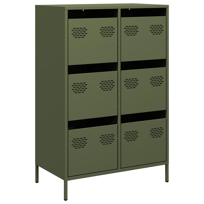 Highboard Olive Green 68x39x101.5 cm Steel