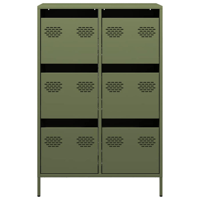 Highboard Olive Green 68x39x101.5 cm Steel