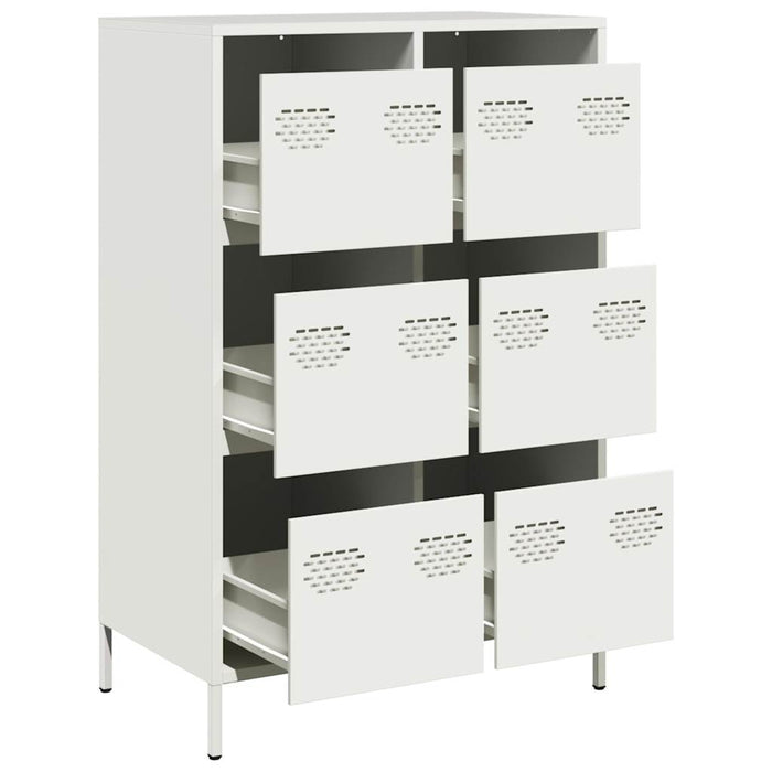 Highboard White 68x39x101.5 cm Steel