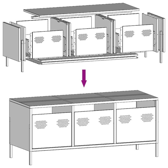 TV Cabinet Anthracite 101.5x39x43.5 cm Cold-rolled Steel