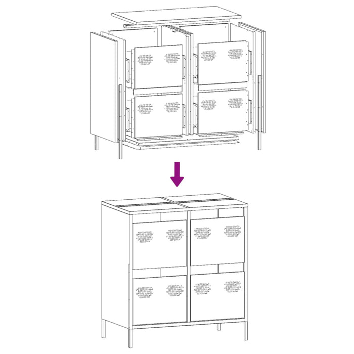 Sideboard Black 68x39x73.5 cm Cold-rolled Steel