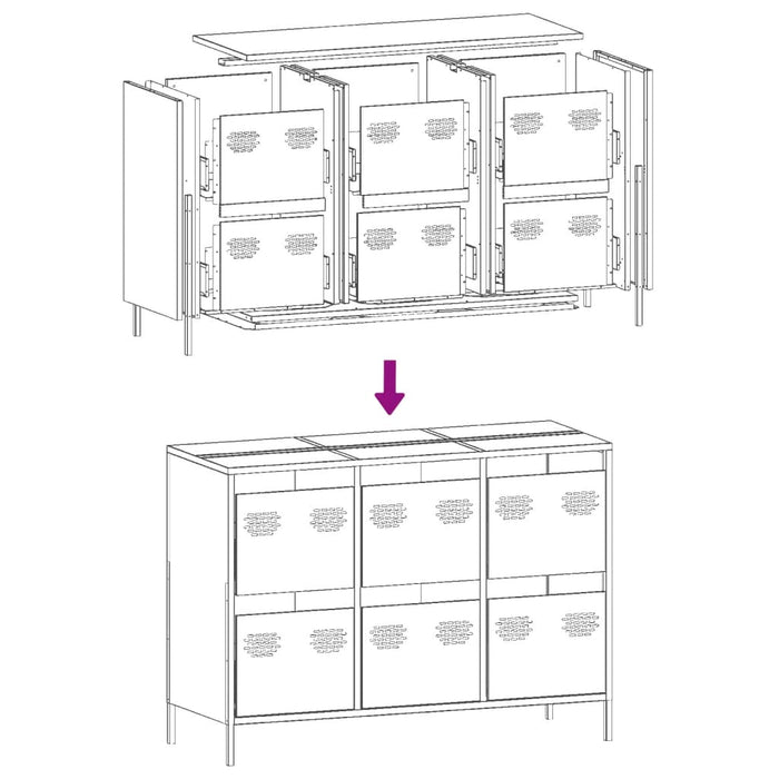 Sideboard Anthracite 101.5x39x73.5 cm Cold-rolled Steel